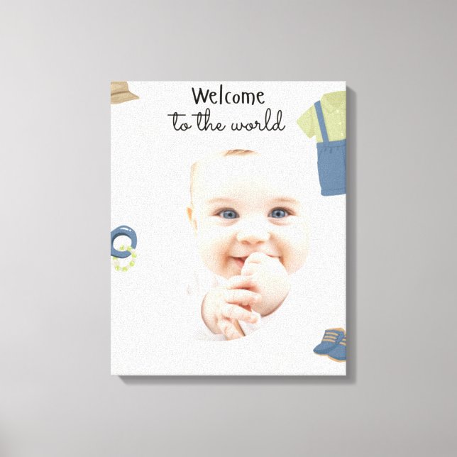 Zazzle welcome to the world  canvas print (Front)