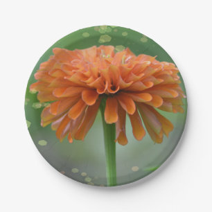 Zazzled Zinnia Paper Plate