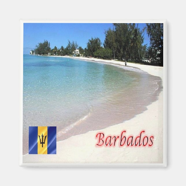 zBB007 BARBADOS The Beach, Sea View, Fridge Magnet (Front)