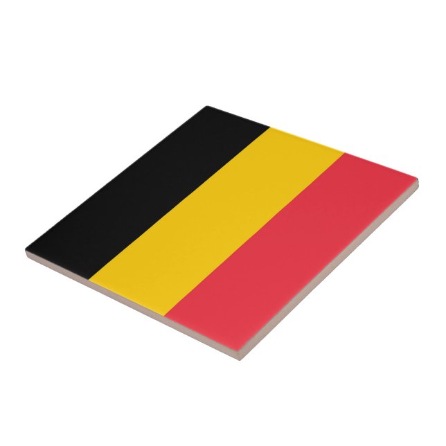 zBE001 BELGIAN FLAG, Belgium, Tile (Side)