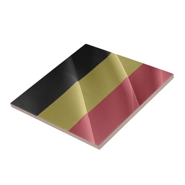 zBE002 BELGIAN waving FLAG Belgium, Tile (Side)