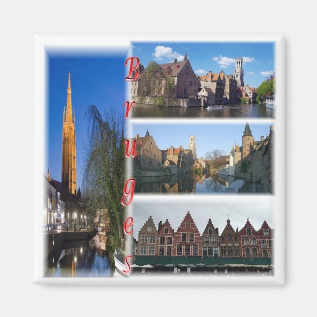 zBE010 BRUGES Belgium, Fridge Magnet (Front)
