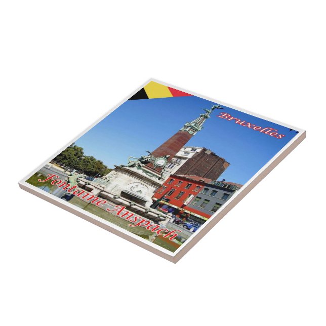 zBE027 BRUSSELS BRUXELLES Fontaine Anspach, Tile (Side)