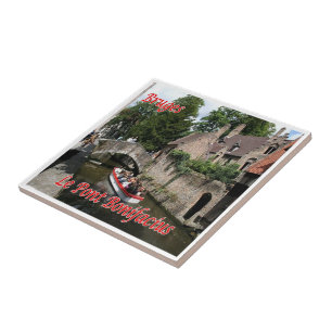 zBE041 BRUGES Boniface Bridge, Belgium, Tile