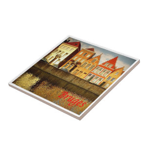 zBE043 BRUGES Houses Belgium, Tile