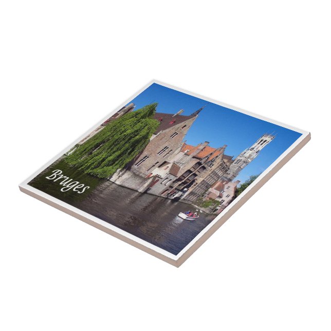 zBE052 BRUGES canal, Belgium, Tile (Side)