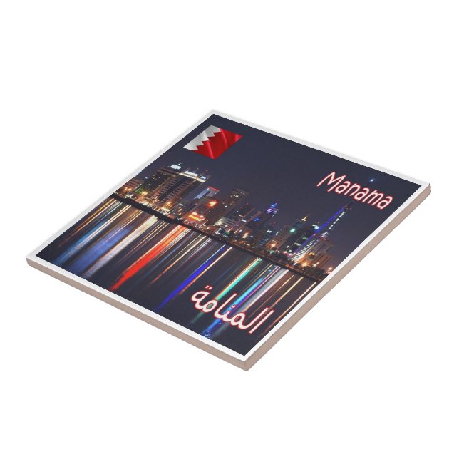 zBH006 MANAMA night view, Bahrain, Asia, Tile (Side)