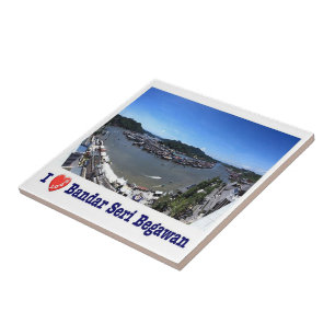 zBN004 I Love BANDAR SERI BEGAWAN, Brunei, Tile