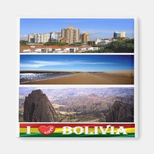 zBO016 BOLIVIA I Love, America, Fridge Magnet