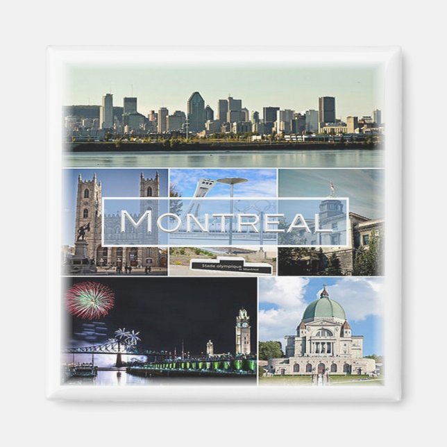 zCA010 MONTREAL, Mosaic, Canada, America, Fridge Magnet (Front)