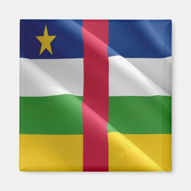 zCF002 CENTRAL AFRICAN REPUBLIC, Flag, Fridge Magnet (Front)