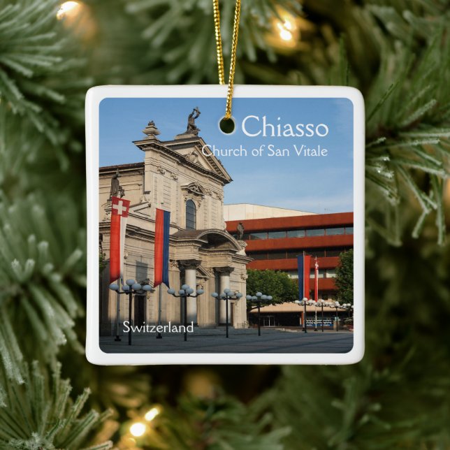 zCH008 CHIASSO Switzerland, Ceramic Ornament (Tree)