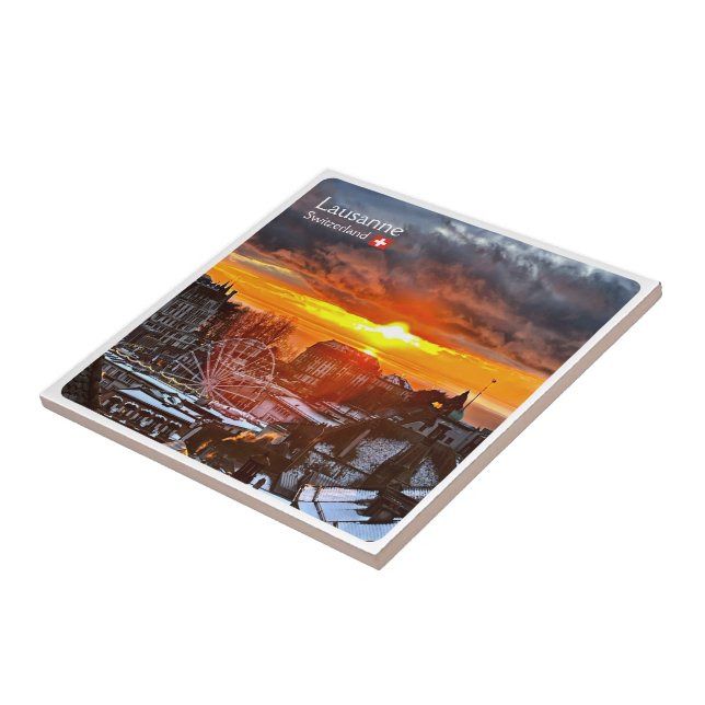 zCH013 LAUSANNE Switzerland, Tile (Side)