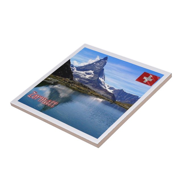zCH035 ZERMATT Lake See Swiss - Tile (Side)