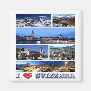 zCH050 I LOVE Svizzera - Fridge Magnet