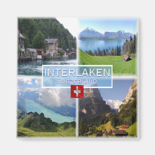 zCH051 INTERLAKEN Lake Thun Thunerse Swiss Fridge Magnet