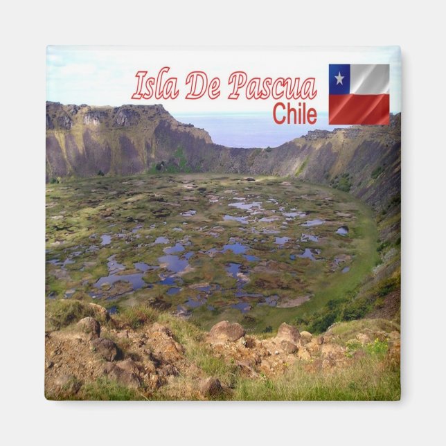zCL012 ISLA DE PASQUA, Rano Kau Volcanic Caldera, Magnet (Front)