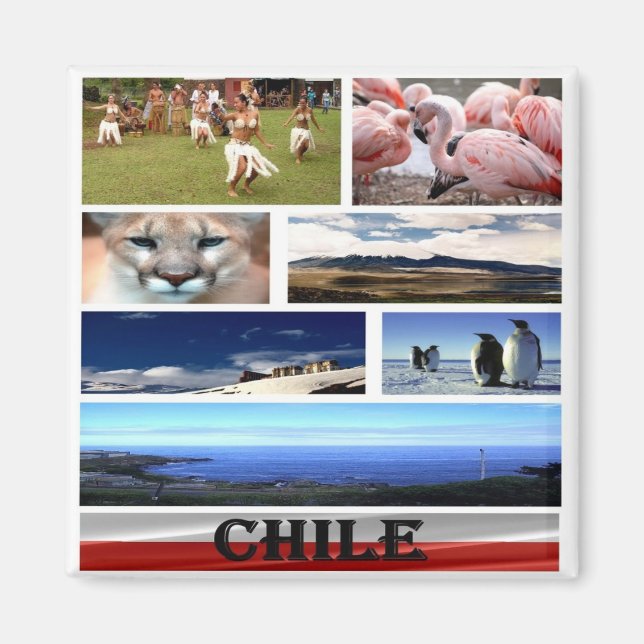 zCL024 CHILE, Mosaic, America, Fridge Magnet (Front)