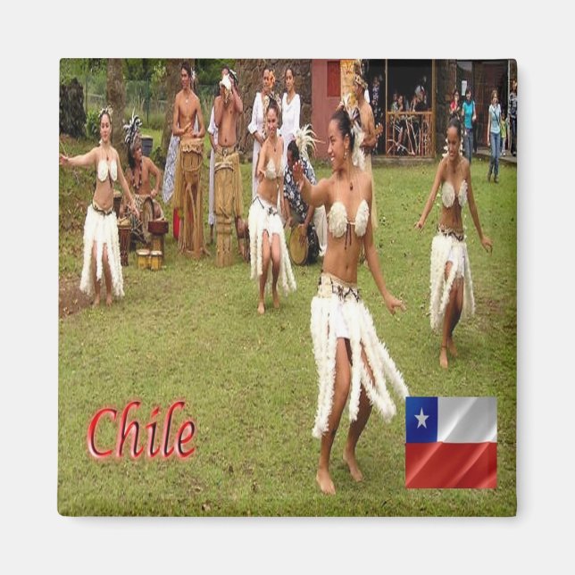 zCL025 CHILE, Dancers Easter Island, Fridge Magnet (Front)