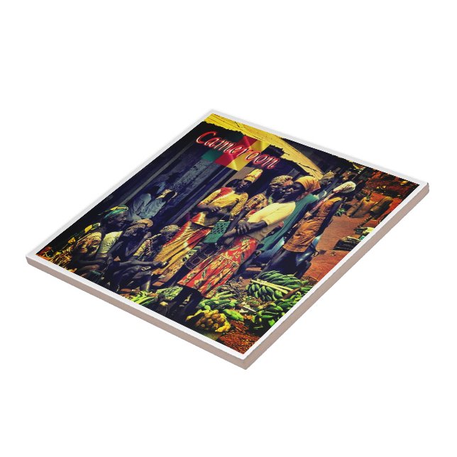 zCM016 CAMEROON, Women, Africa, Tile (Side)