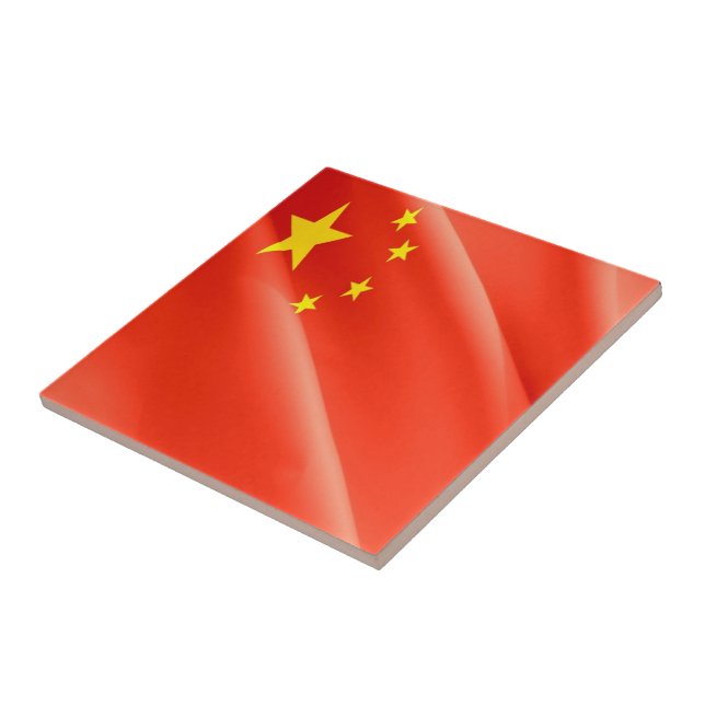 zCN002 Chinese waving FLAG China PRC, Tile (Side)