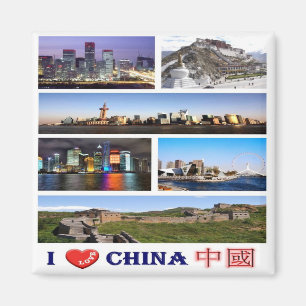 zCN016 I Love CHINA, PRC, Fridge Magnet