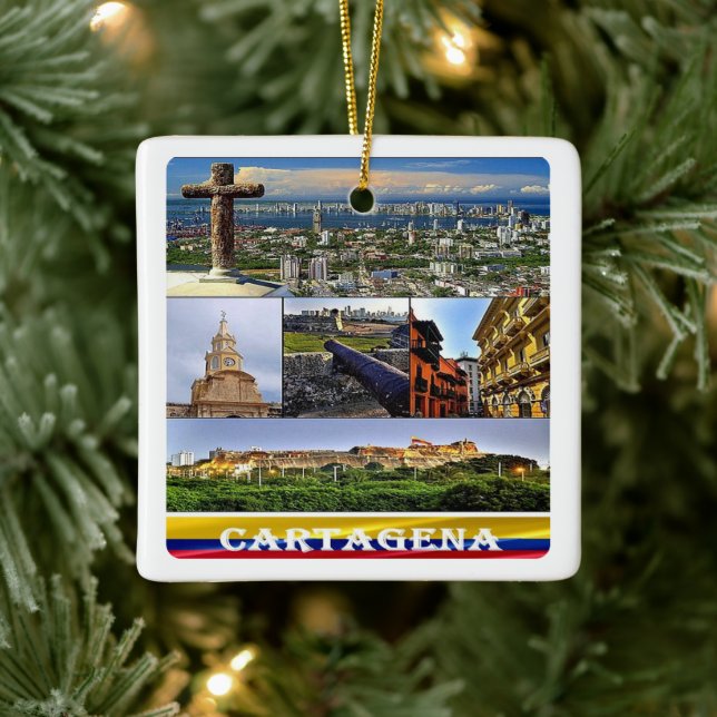 zCO07 CARTAGENA mosaic, Colombia, Ceramic Ornament (Tree)