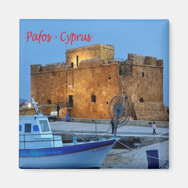 zCY013 PAFOS Byzantine Forte, Cyprus, Fridge Magnet (Front)
