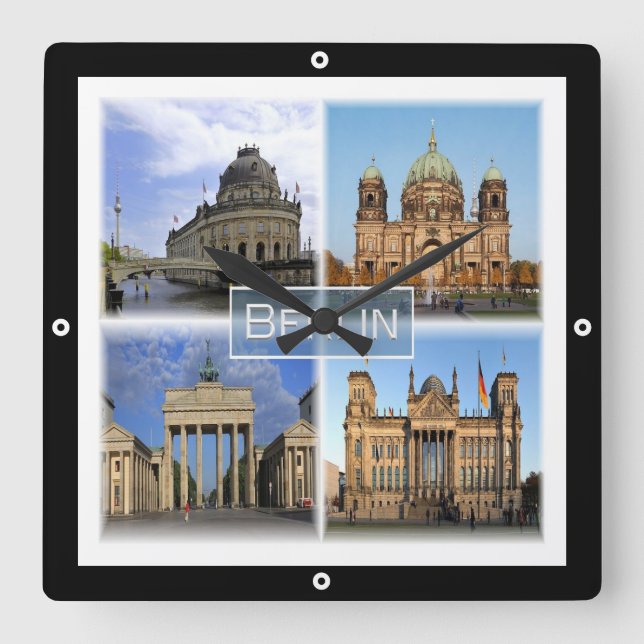 zDE018 BERLIN Germany, Square Wall Clock (Front)