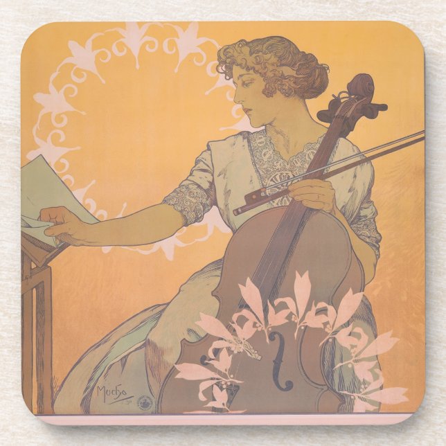 Zdenka Cerny poster by Alphonse Mucha  Coaster (Front)