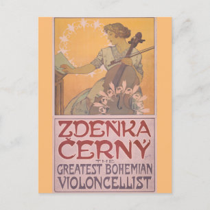 Zdenka Cerny poster by Alphonse Mucha Postcard