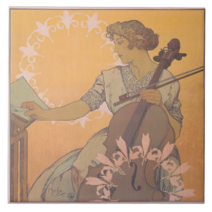 Zdenka Cerny poster by Alphonse Mucha Tile