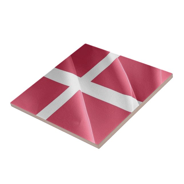 zDK002 DANISH waving FLAG Denmark, Tile (Side)
