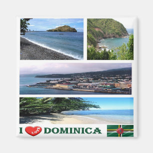 zDM003 DOMINICA I Love, Mosaic, America, Fridge Magnet