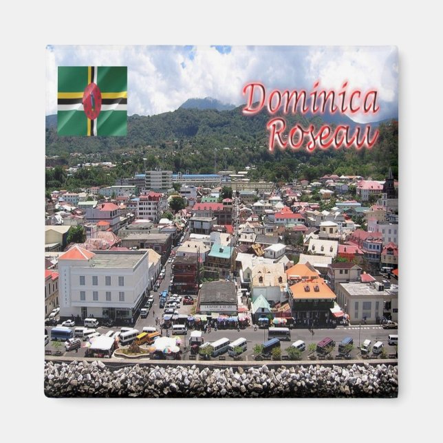 zDM005 ROSEAU, Cuise Pics, Dominica, Fridge Magnet (Front)