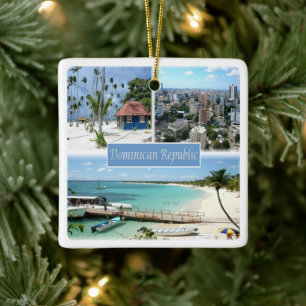 zDO005  DOMINICAN REPUBLIC, Mosaic, America, Ceramic Ornament