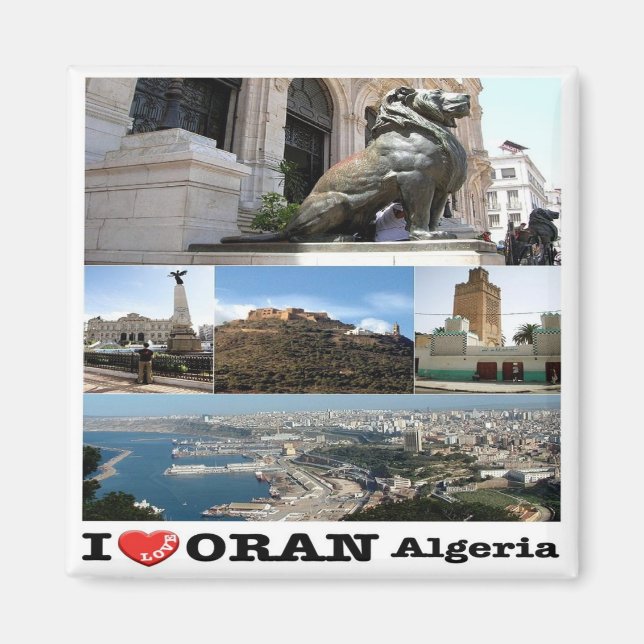 zDZ007 ORAN I Love, Mosaic Algeria, Africa, Fridge Magnet (Front)