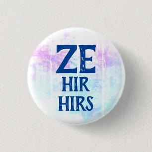 Ze Hir Hirs Pronouns 3 Cm Round Badge