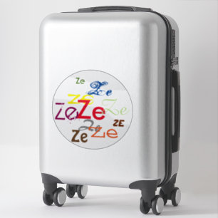 Ze or Custom Pronoun All Over Sticker