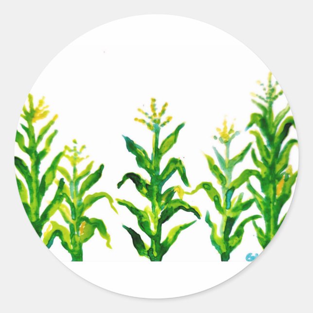 Zea mays classic round sticker (Front)
