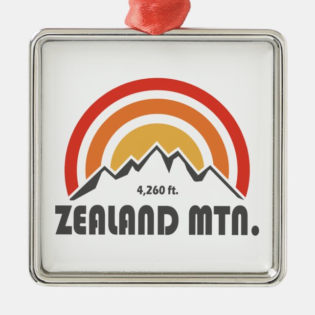 Zealand Mountain New Hampshire Metal Tree Decoration (Front)