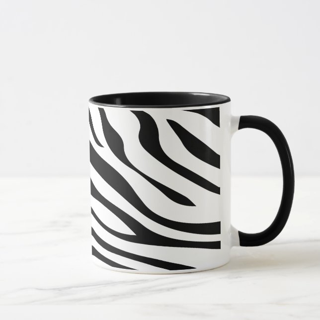 Zebbra Stripes Black and White Mug (Right)