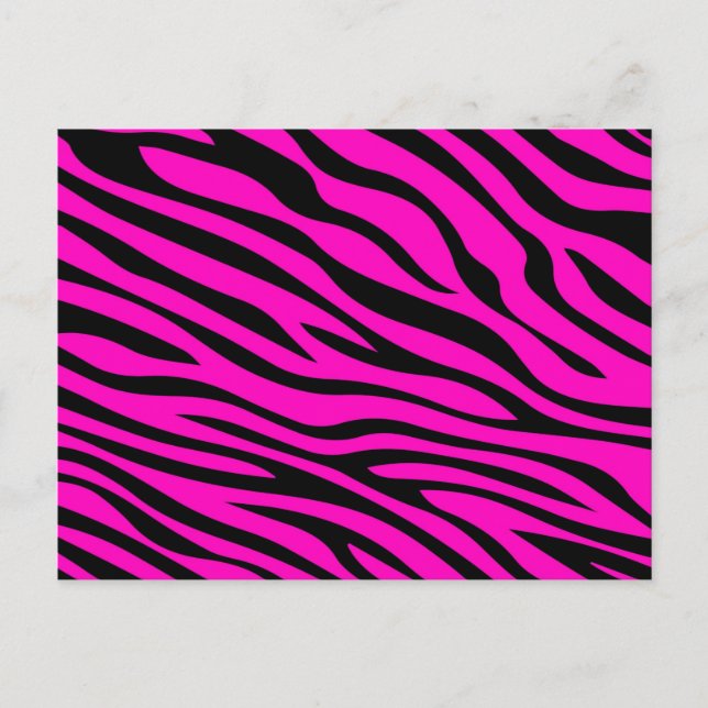 Zebbra Stripes Pink Postcard (Front)