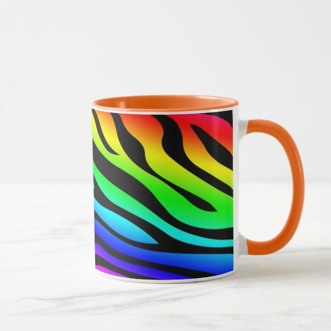 Zebbra Stripes Rainbow Mug (Right)