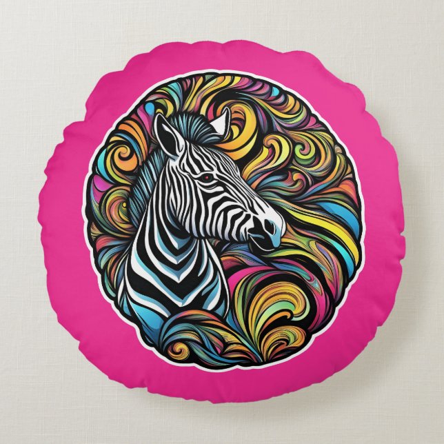 Zebra 1 round cushion (Front)