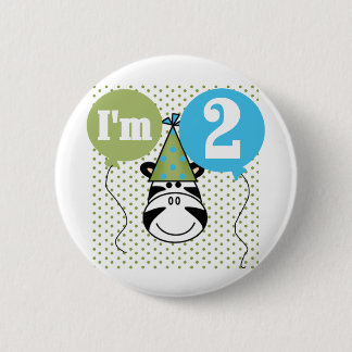 Zebra 2nd Birthday T-shirts and Gifts 6 Cm Round Badge