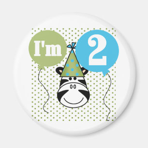 Zebra 2nd Birthday T-shirts and Gifts Magnet