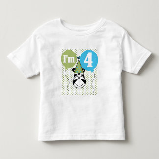 Zebra 4th Birthday T-shirts and Gifts