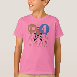 Zebra 4th Birthday T-shirts and Gifts