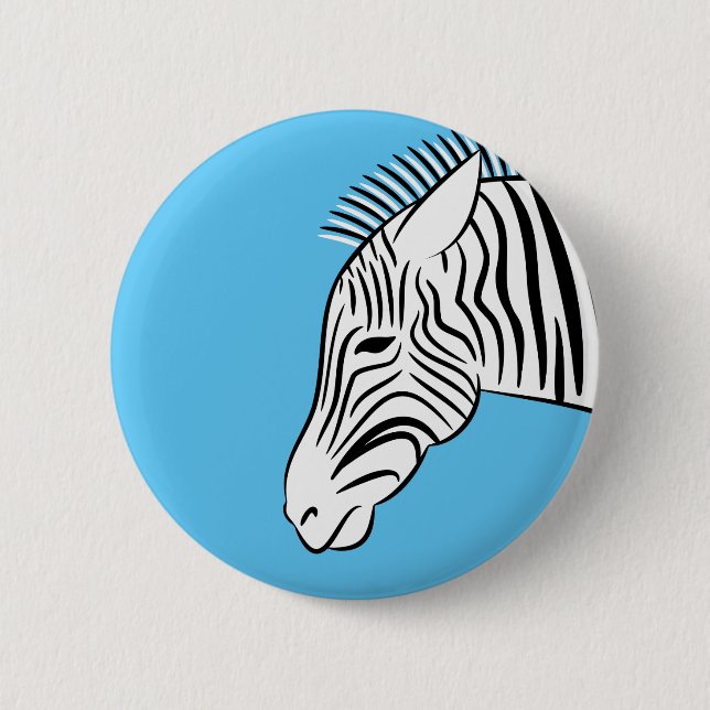 Zebra 6 Cm Round Badge (Front)